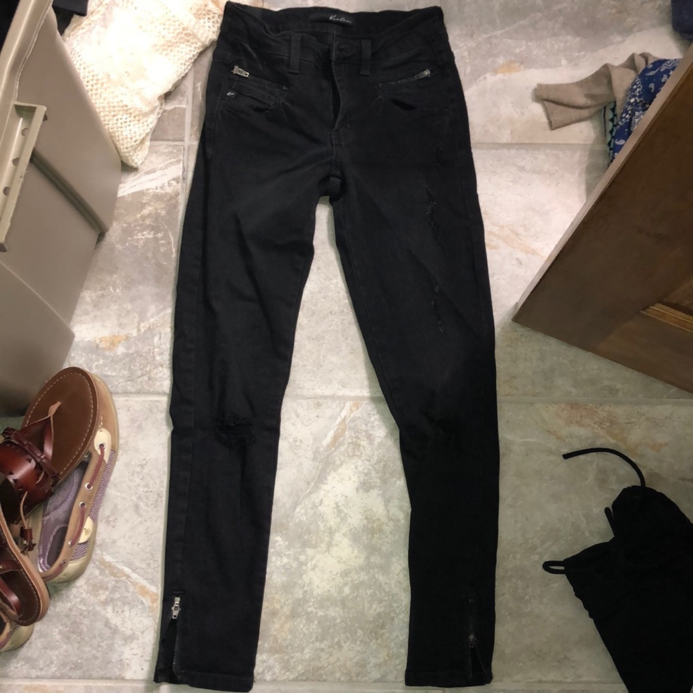 black ripped jeans